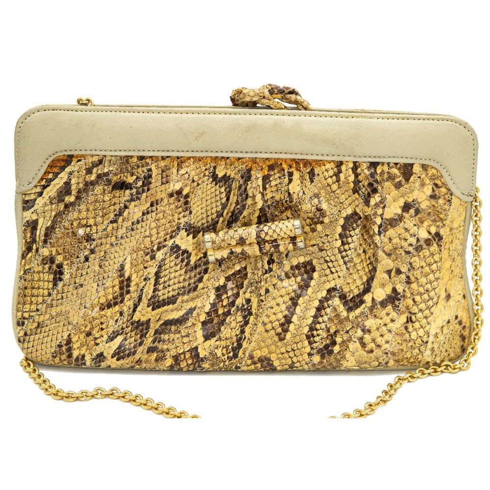 Susan Gail Python Chain Clutch - image 1